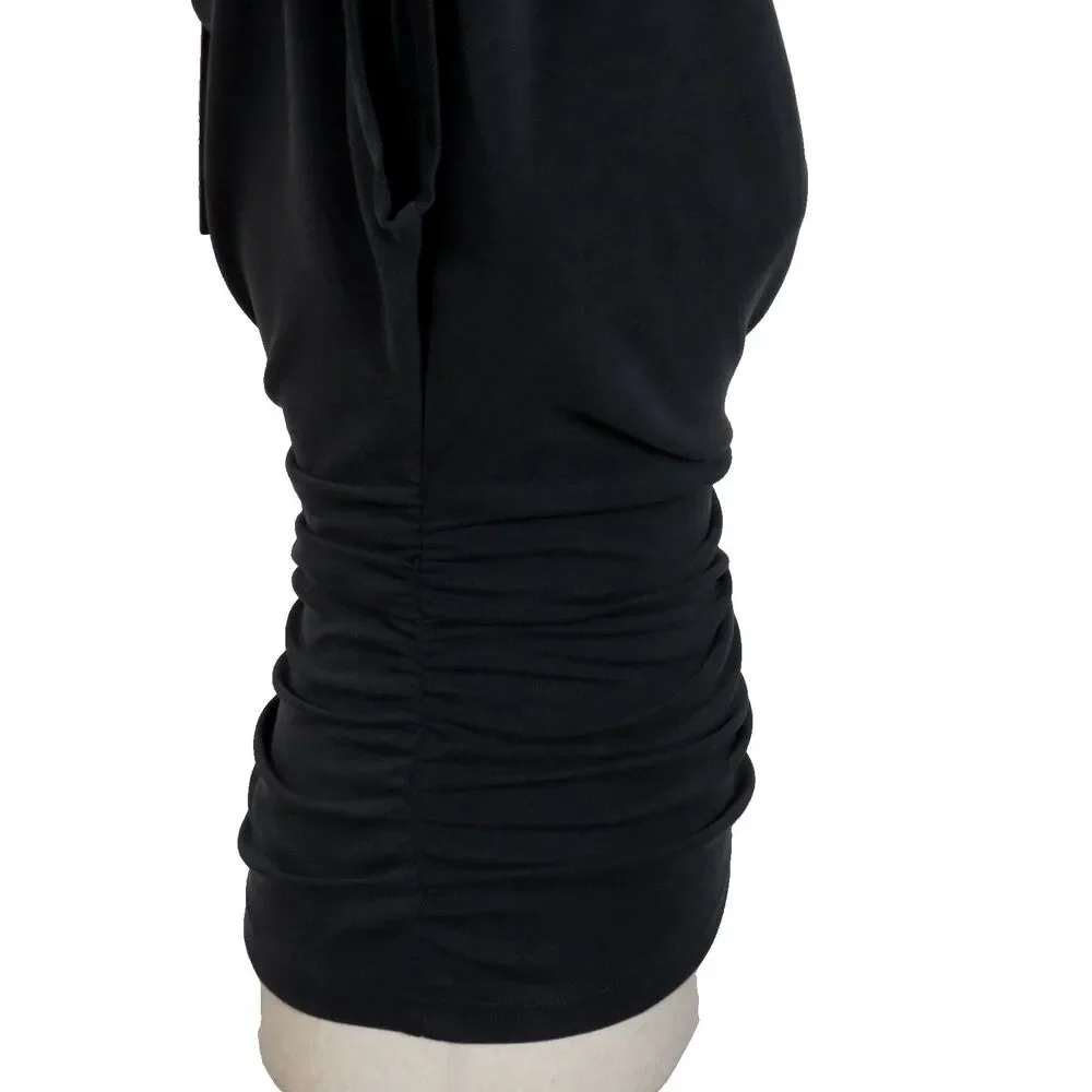 OGL Sandwashed Effortless Boatneck Batwing Sleeve Side Ruched Top Black Size XL - Picture 5 of 9